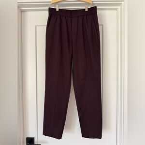 Banana Republic Women's Elastic-Waist Trouser in Deep Plum Maroon - size 4